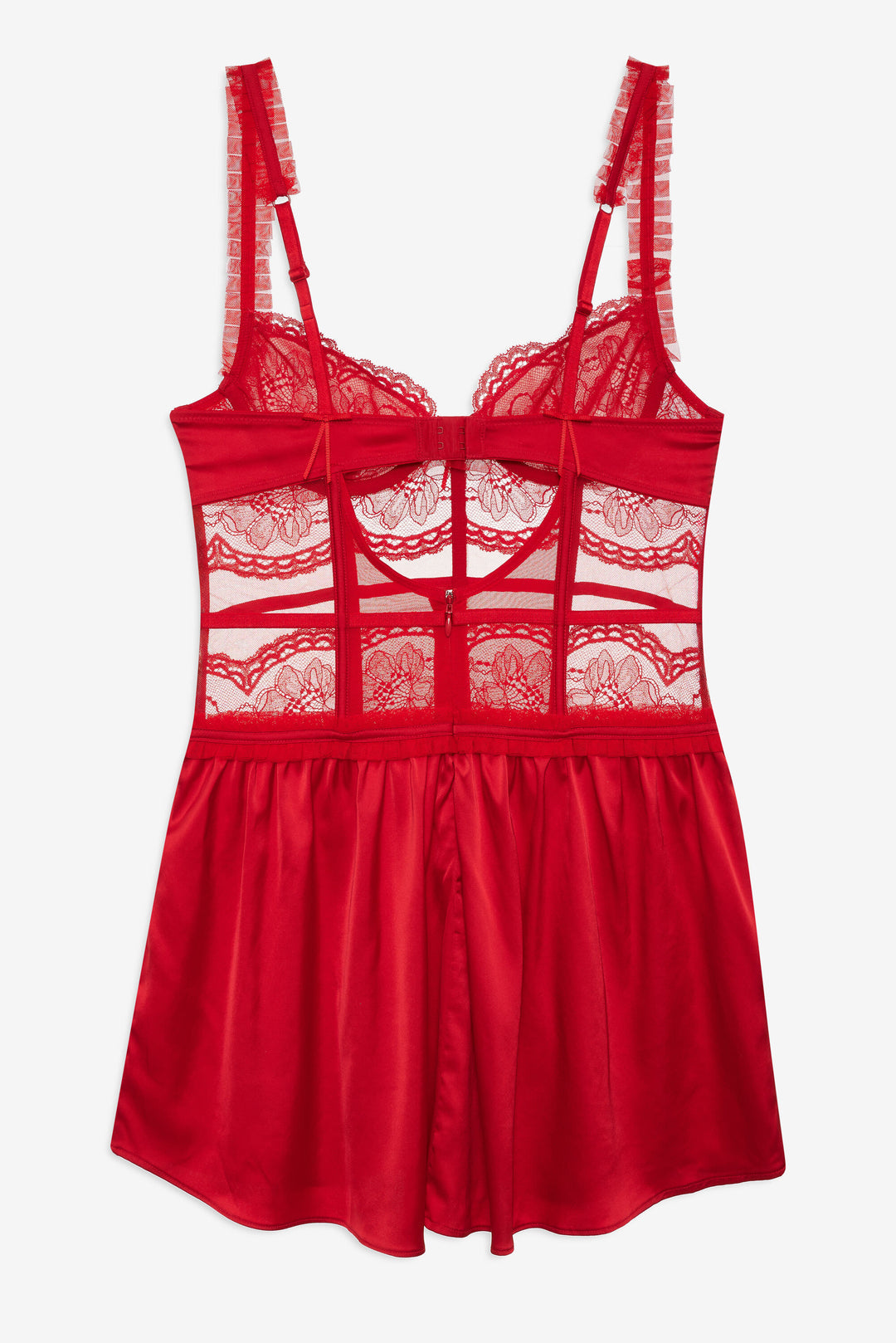 For Love and Lemons Fiona Lace Slip Dress - Red