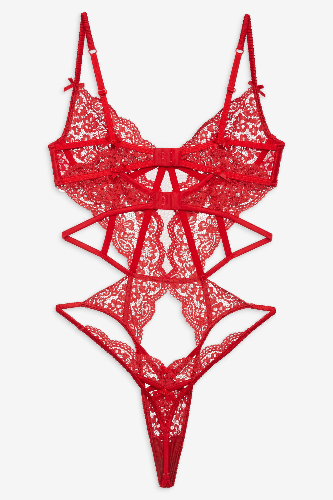 For Love and Lemons Creamsicle Lace Bodysuit - Red