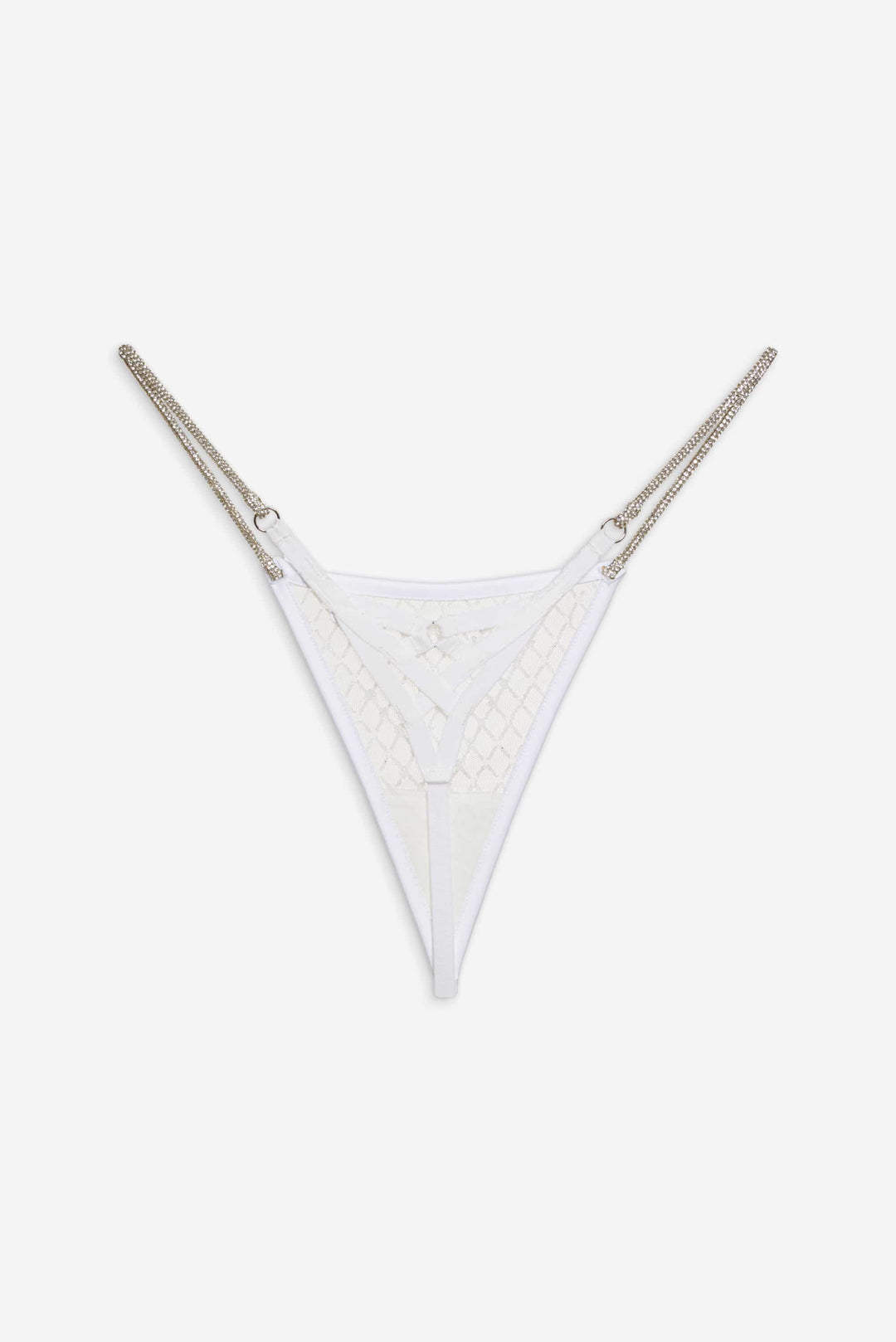 For Love and Lemons Glitter Thong Panty - White