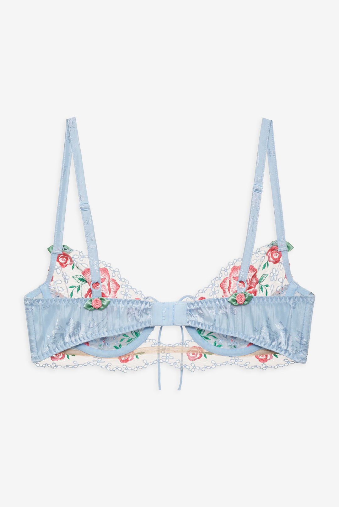 For Love and Lemons Vintage Rose Eyelet Bra - Blue