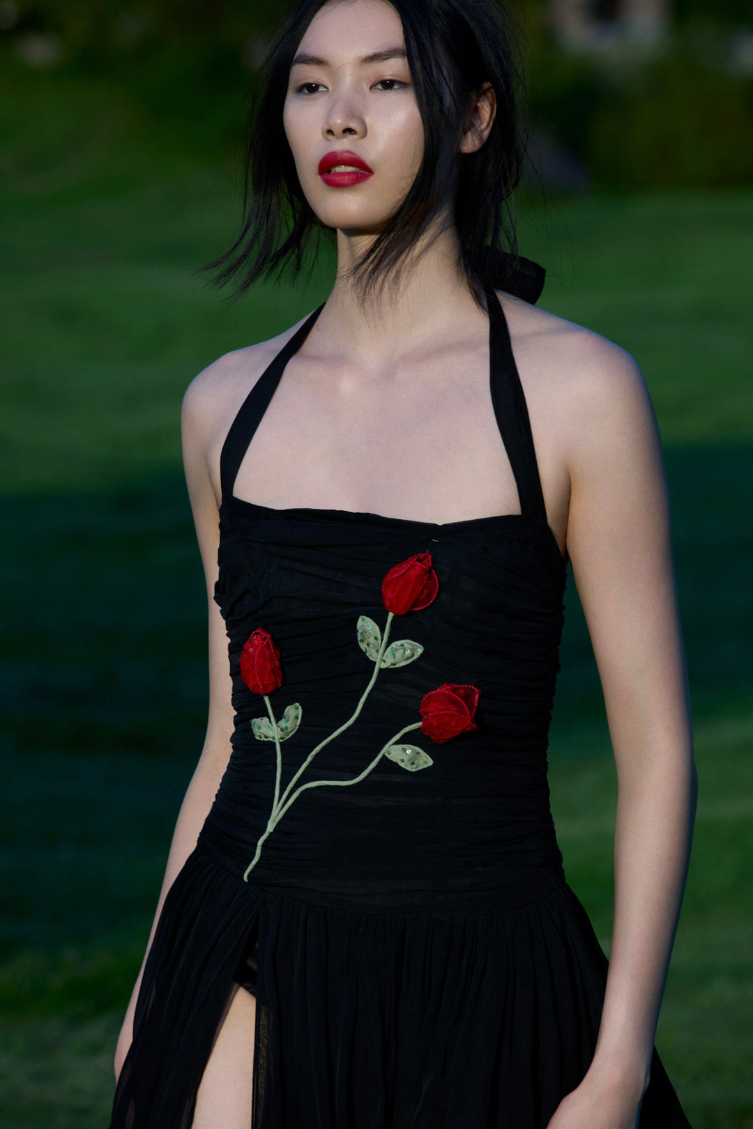 For Love and Lemons Ophelie Organza Maxi Dress - Black