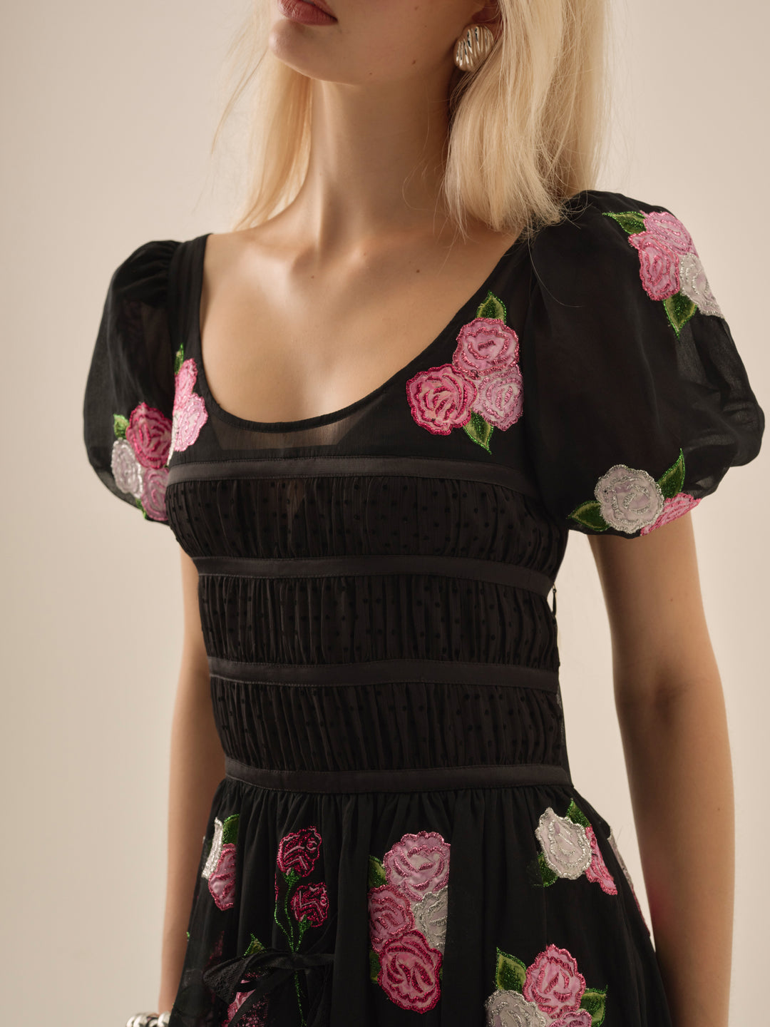 For Love and Lemons Midnight Garden Maxi Dress - Black