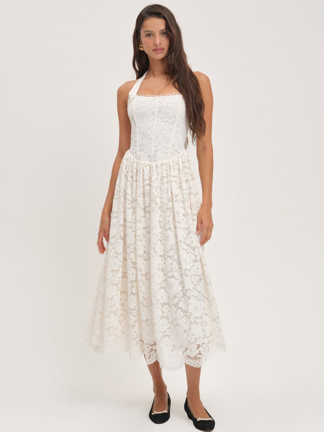 For Love and Lemons Lakeside Midi Dress - Cream