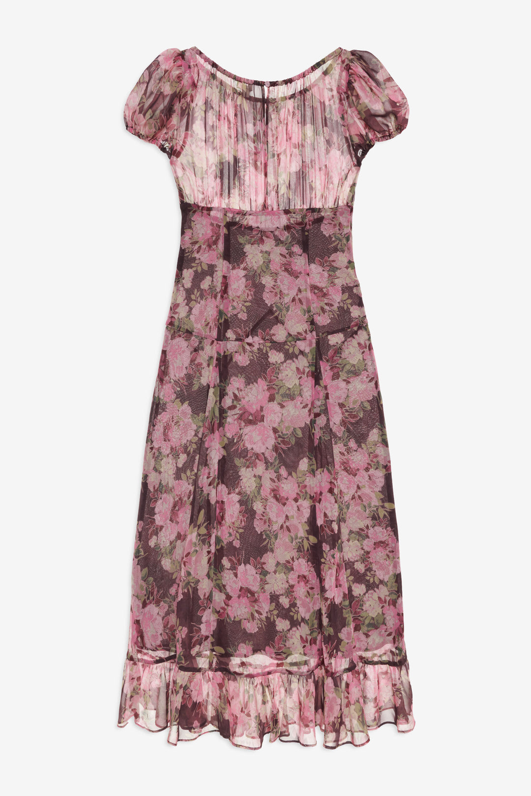 For Love and Lemons Adeline Floral Midi Dress - Brown