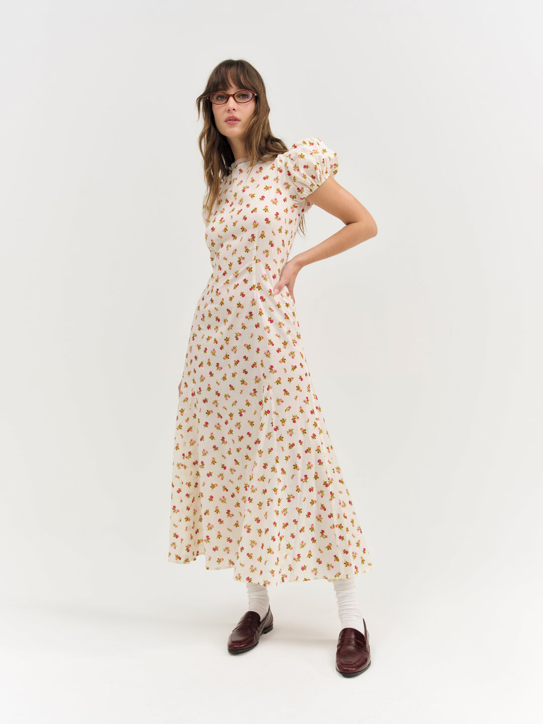 For Love and Lemons Adahlia Floral Maxi Dress - Cream