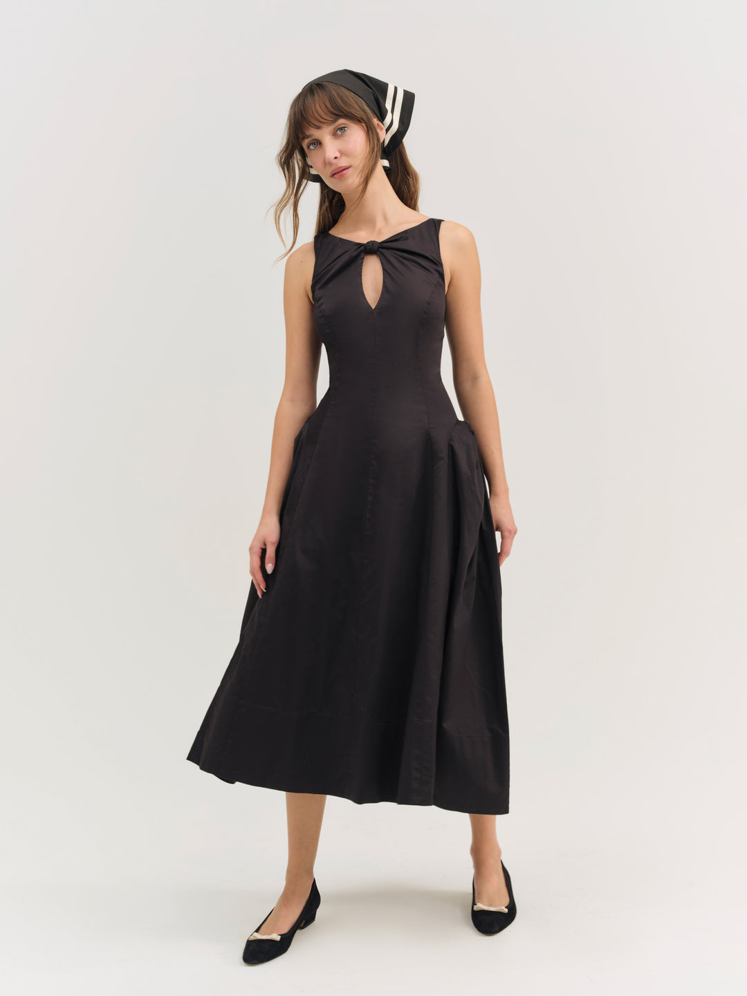 For Love and Lemons Evanie Structured Midi Dress - Black