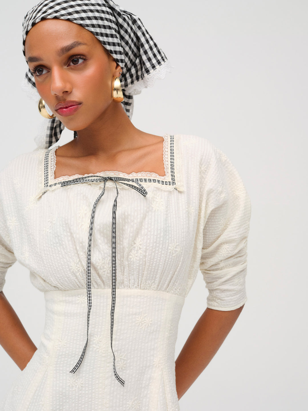 For Love and Lemons Baby Daisy Poplin Mini Dress - White