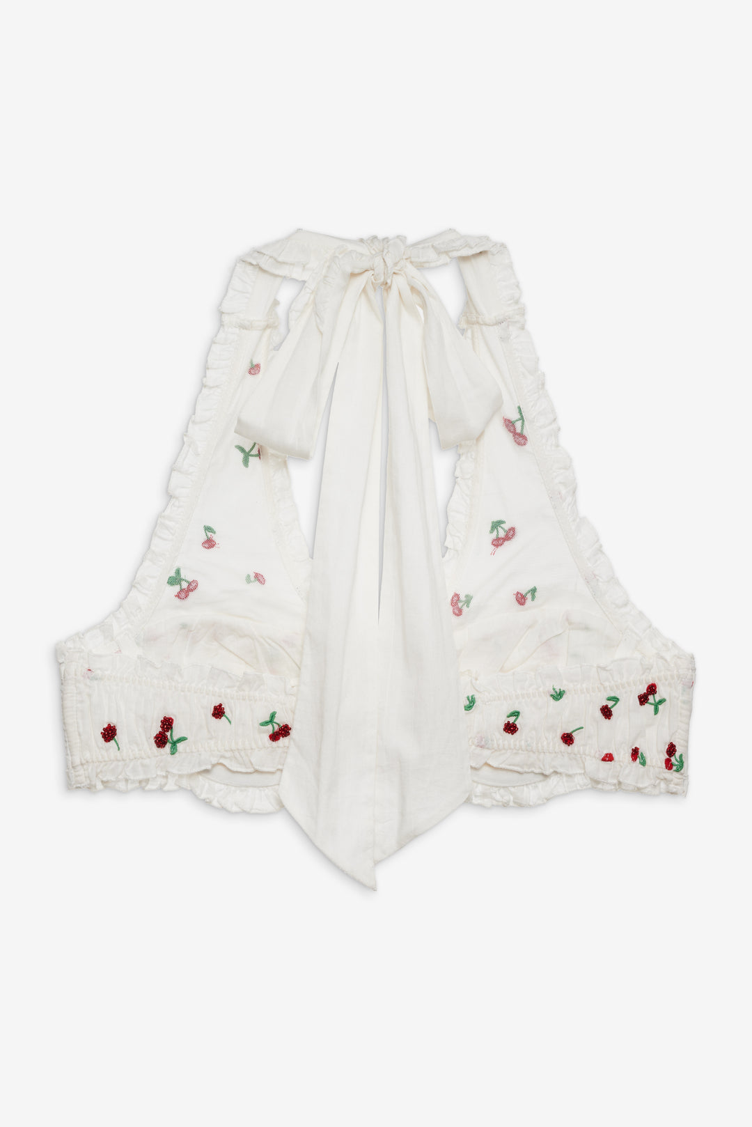 For Love and Lemons Beaded Cherries Underwire Bra - Red
