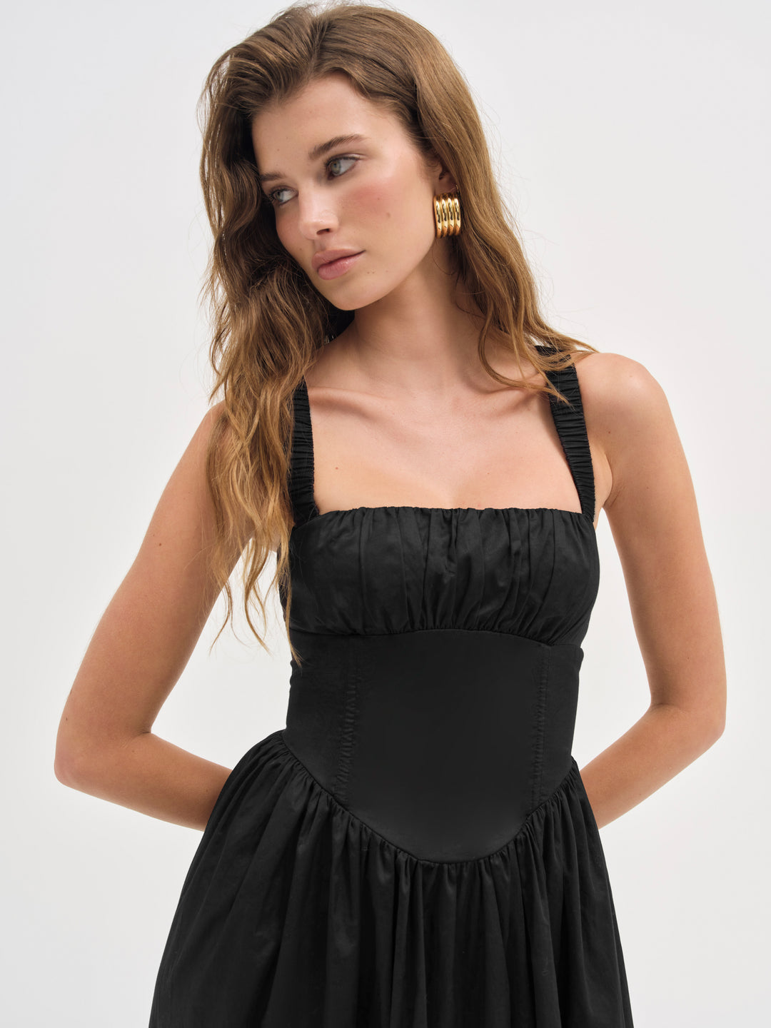 For Love and Lemons Etienne Midi Dress - Black