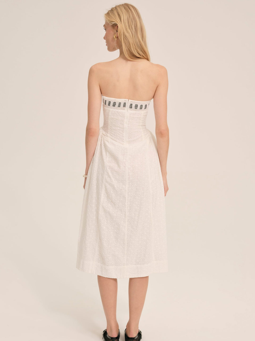 For Love and Lemons Rosie Ribbon Midi Dress - White