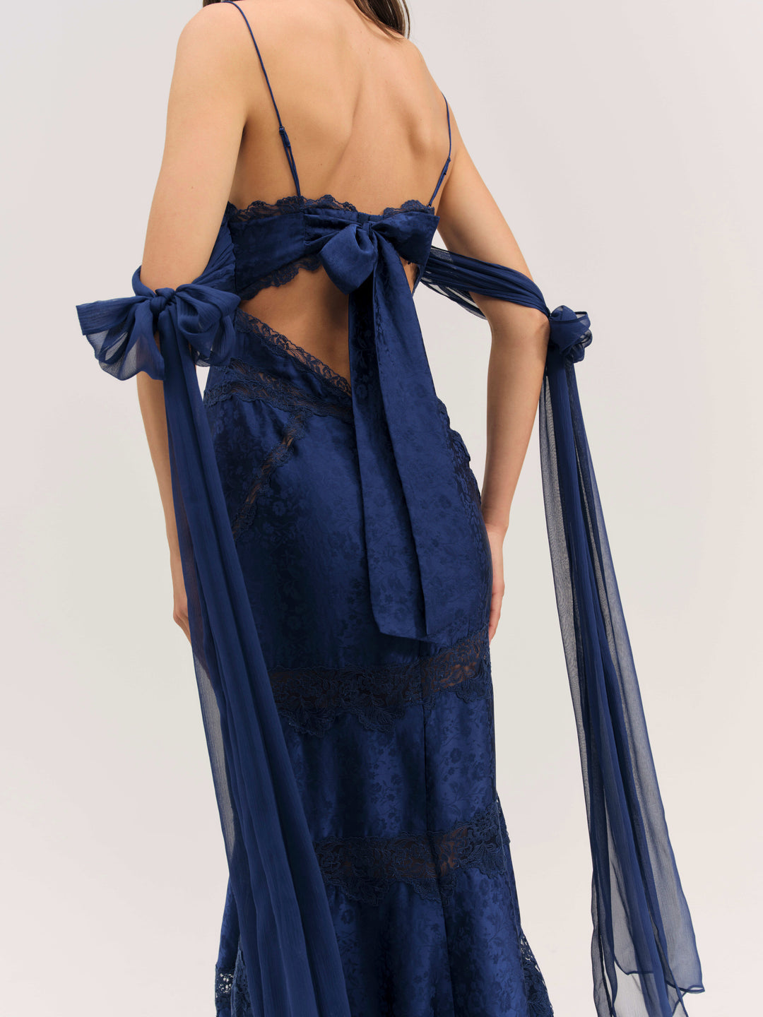 For Love and Lemons Rita Lace Gown - Navy