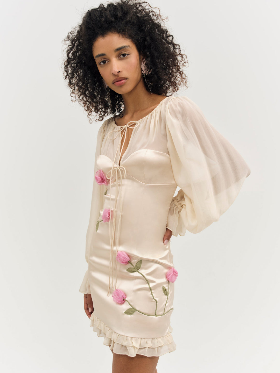 For Love and Lemons Ophelie Organza Mini Dress - Blush