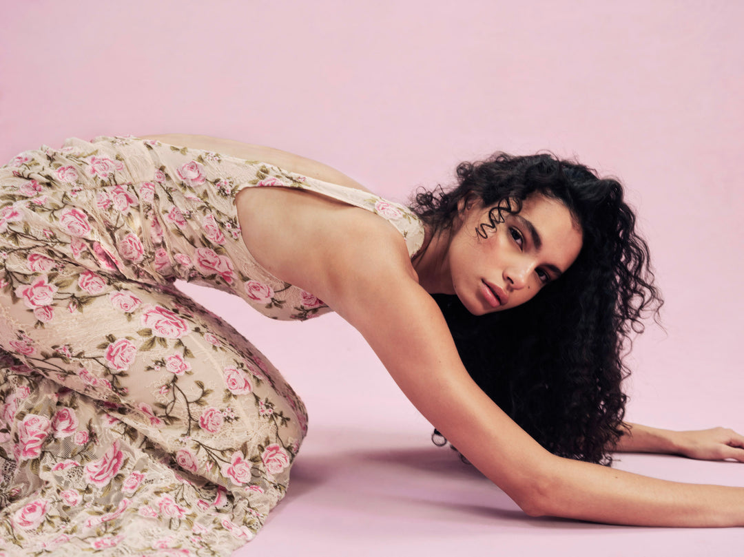 For Love and Lemons Esme Rose Embroidered Gown - Pink