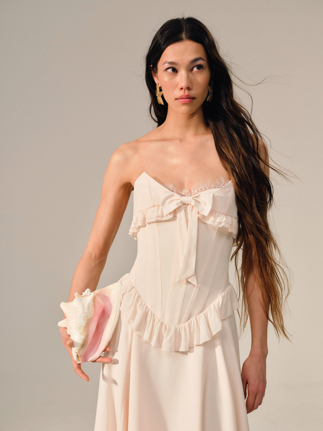 For Love and Lemons Harmony Maxi Dress - Peach