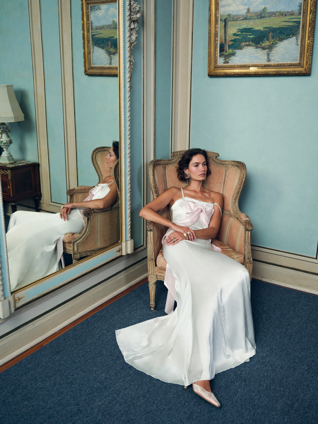 For Love and Lemons Eliana Gown - White Pink