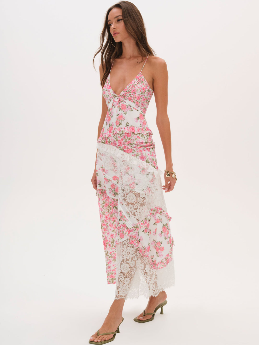 For Love and Lemons Rosalyn Maxi Dress - Pink