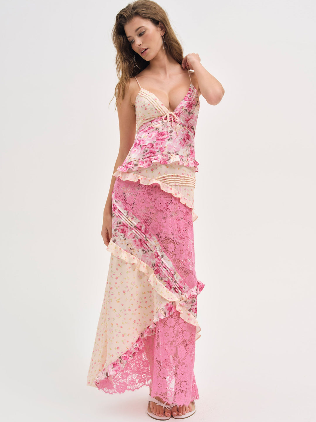 For Love and Lemons Rosalyn Maxi Dress - Coral