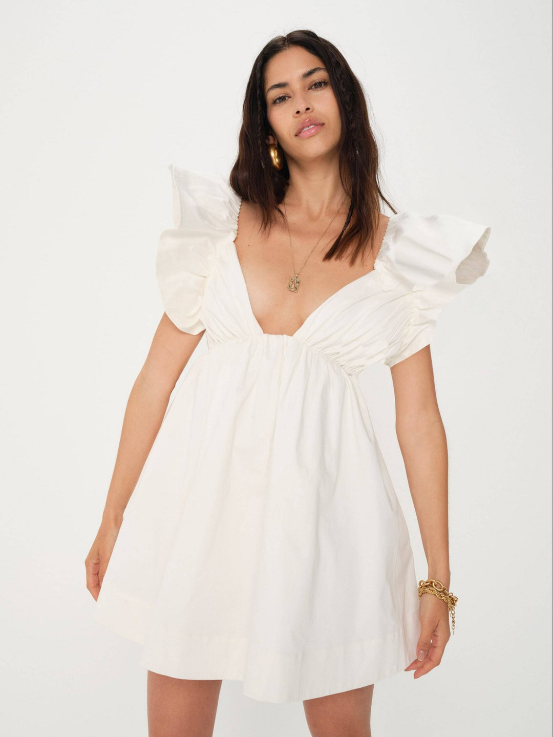 For Love and Lemons Clementine Mini Dress - White