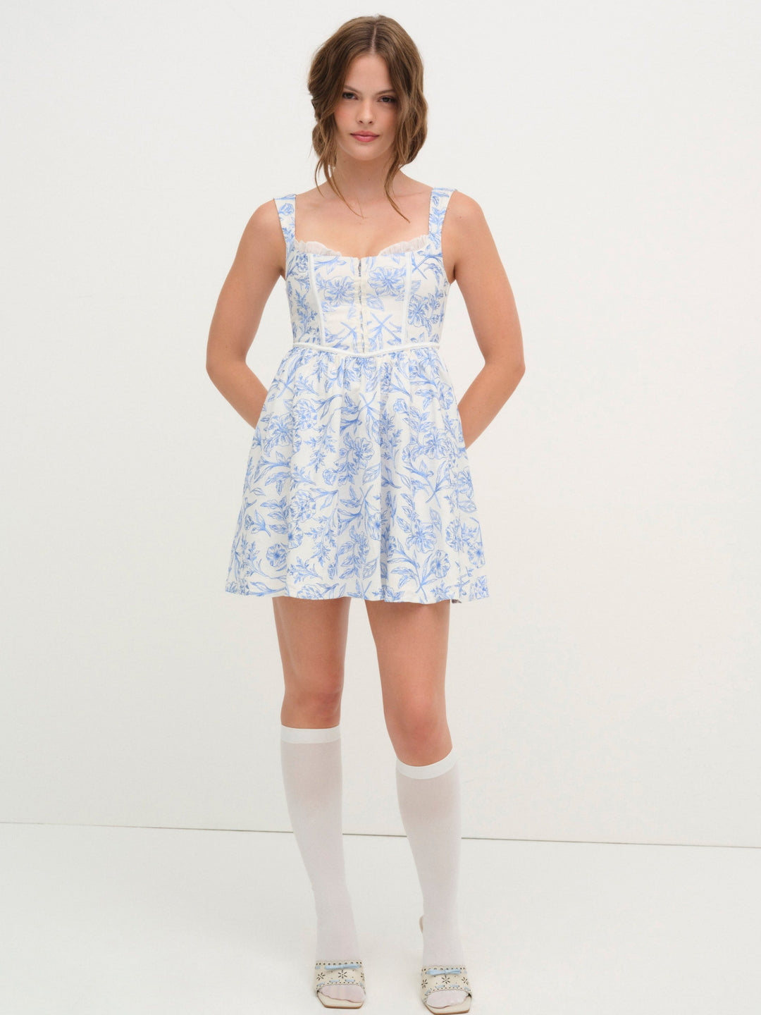For Love and Lemons Maisie Mini Dress - Blue