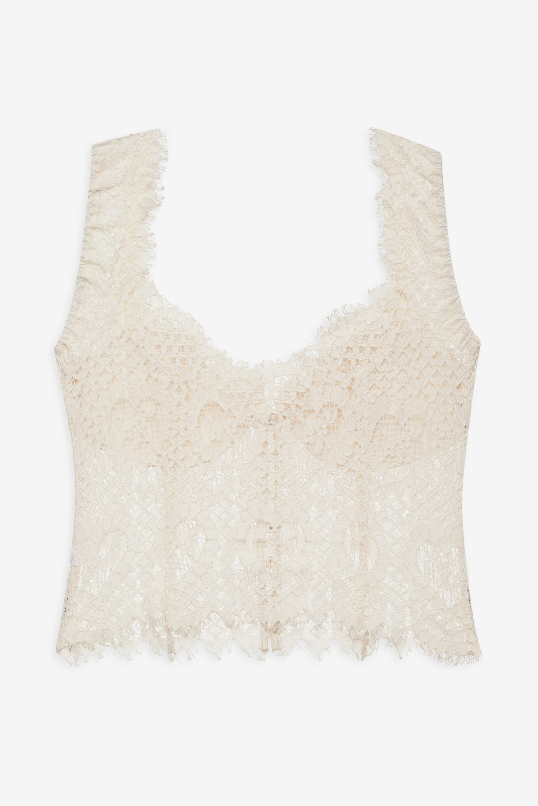 For Love and Lemons Waverly Lace Top - Cream