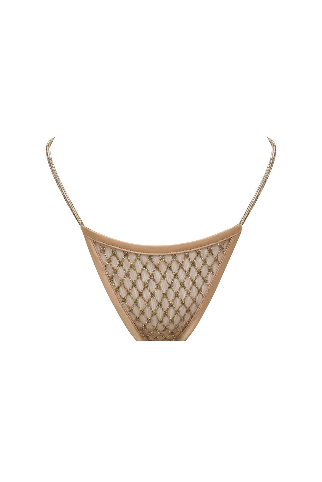 For Love and Lemons Glitter Thong Panty - Gold