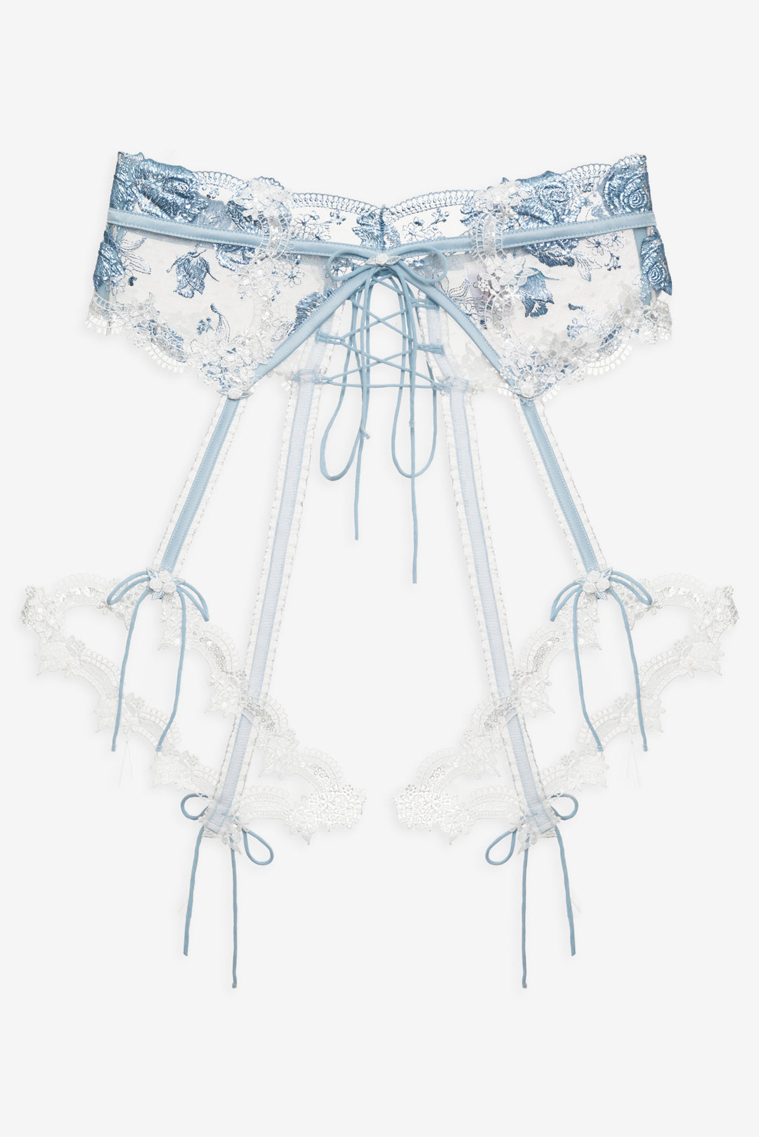 For Love and Lemons Zoeva Garter Belt - Blue