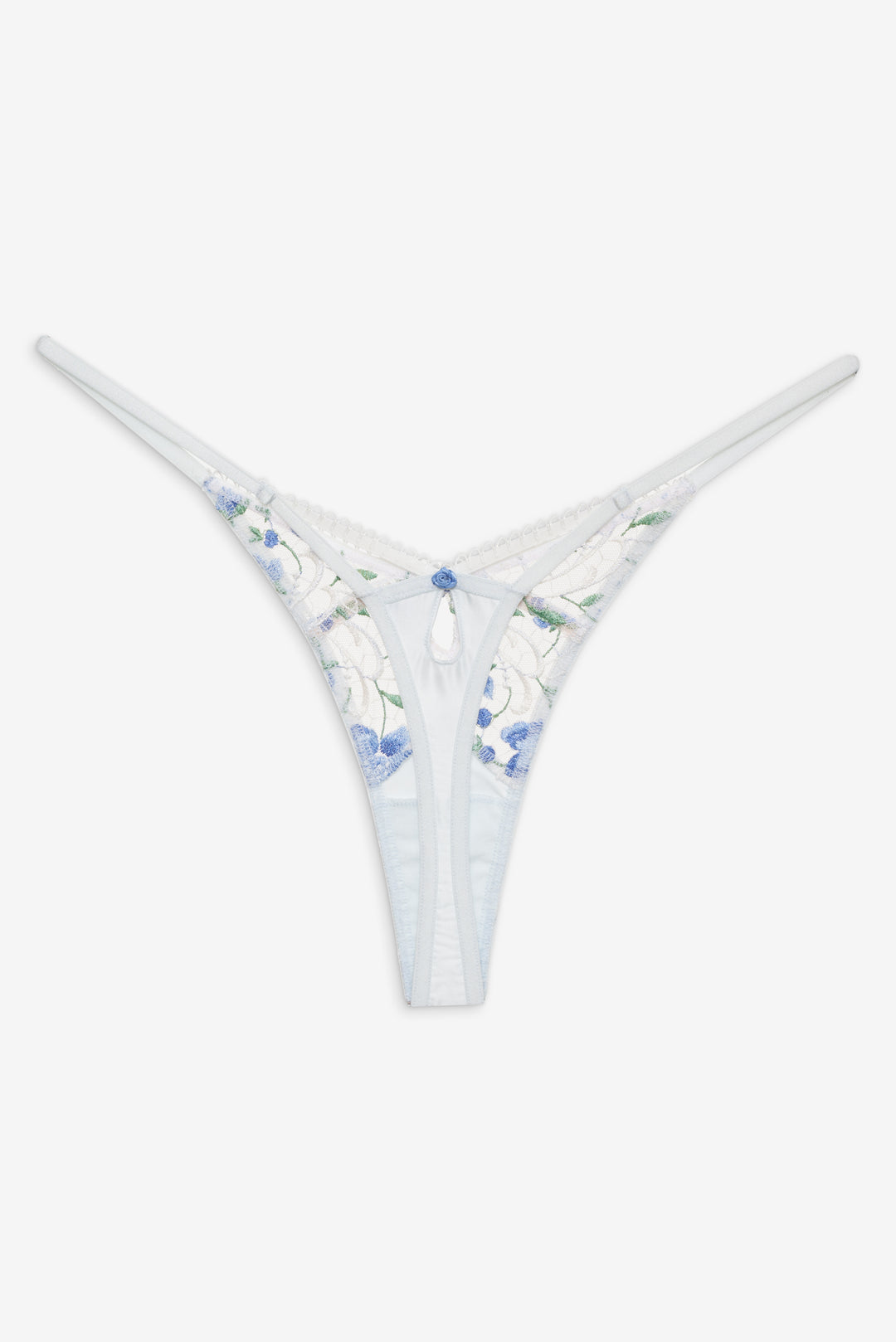 For Love and Lemons Festival Rose Thong Panty - Blue