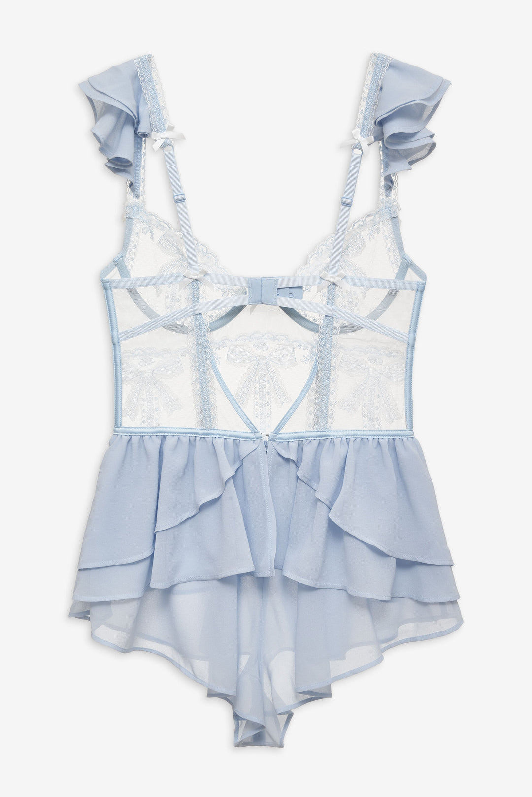 For Love and Lemons Blair Bow Romper - Blue