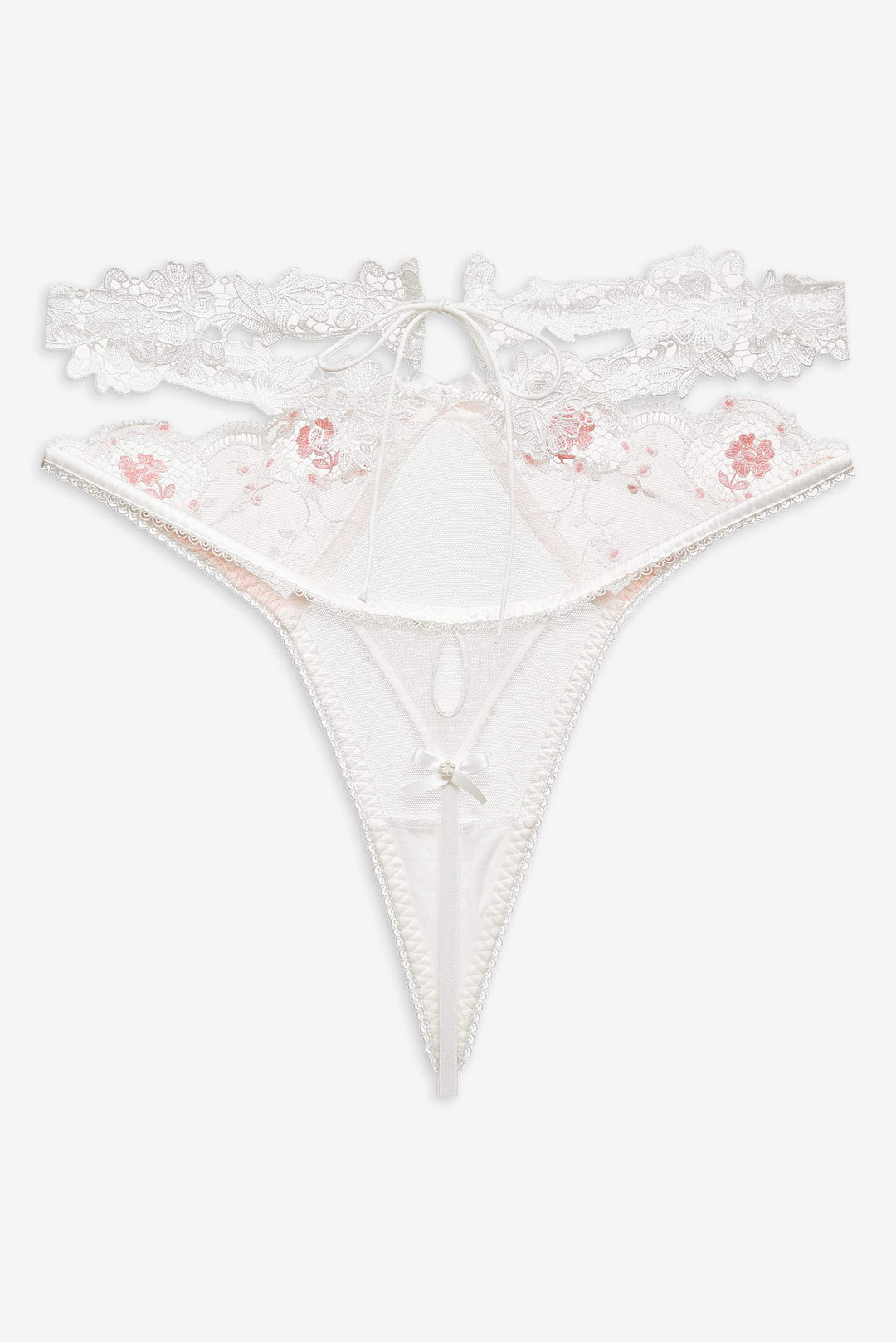 For Love and Lemons Le Fleur Thong Panty - Peach