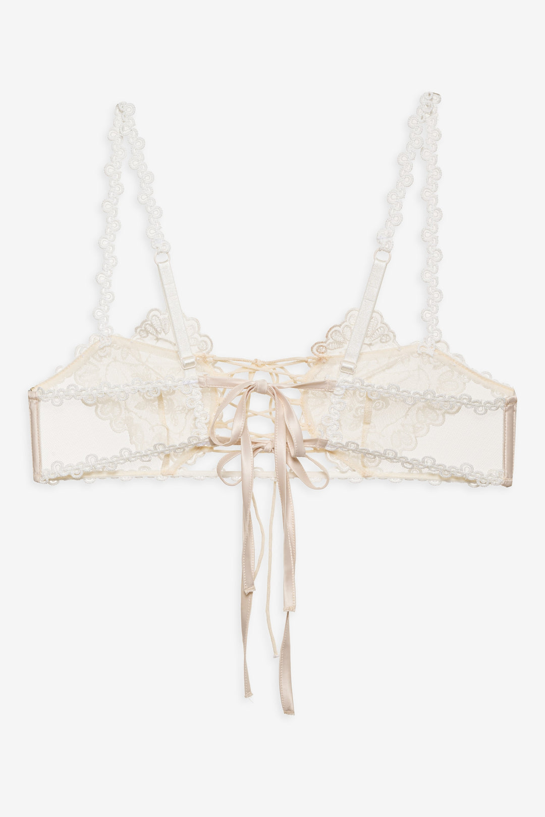 For Love and Lemons Vintage Embroidery Bra - White
