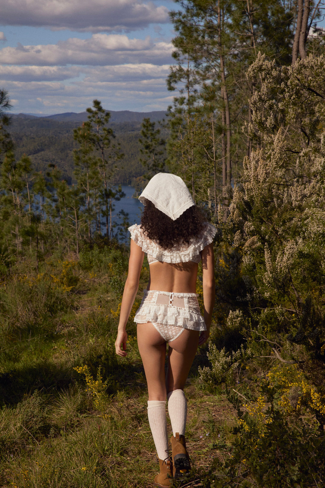 For Love and Lemons Layer Cake Chiffon Panty - White