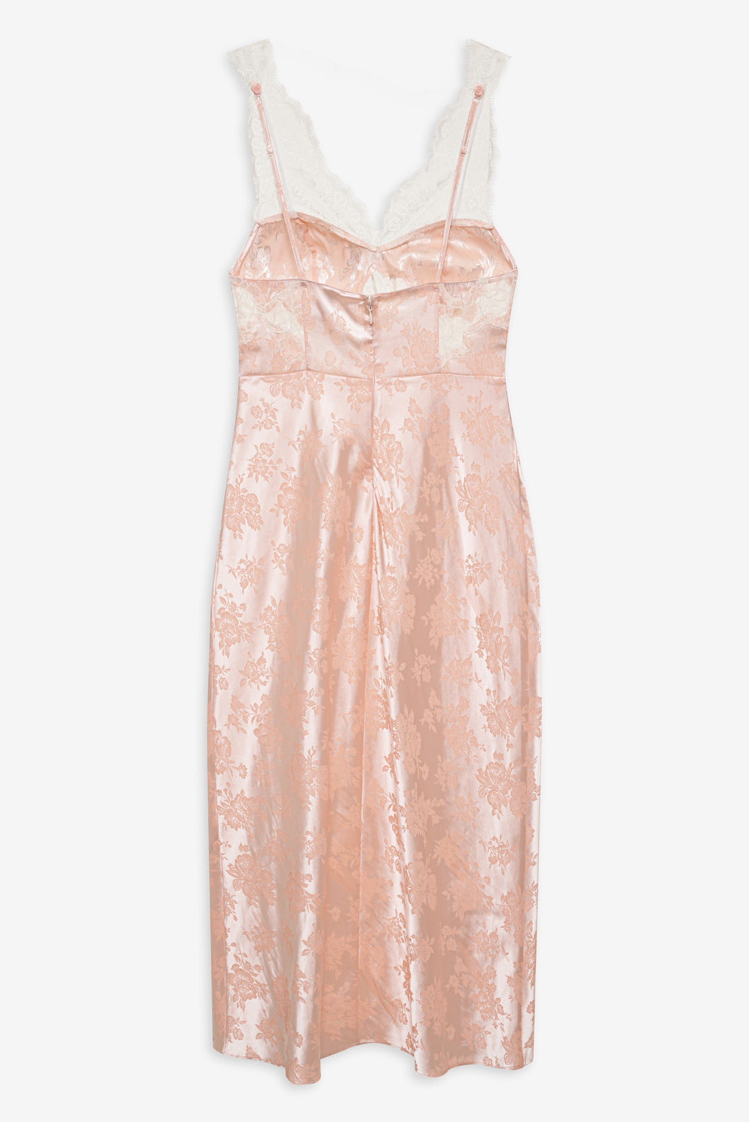 For Love and Lemons Audrey Jacquard Midi Slip - Peach