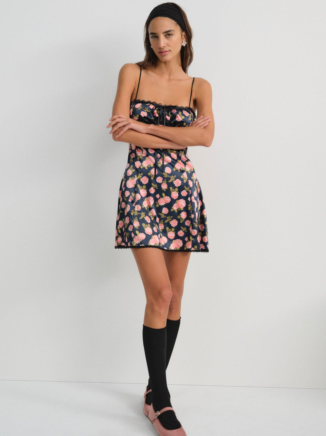 For Love and Lemons Kayla Slip Dress - Navy