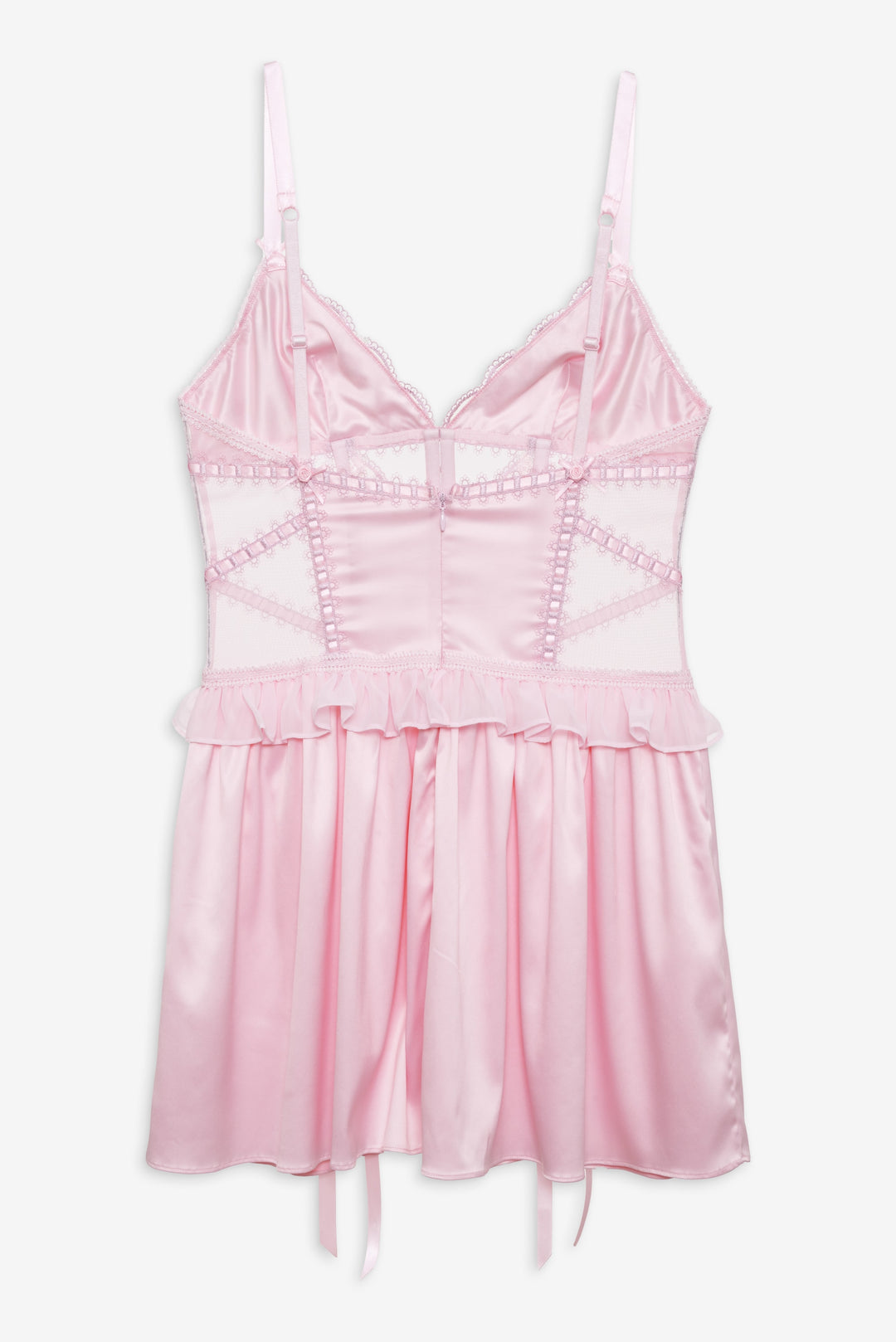 For Love and Lemons Ily Embroidered Slip Dress - Pink