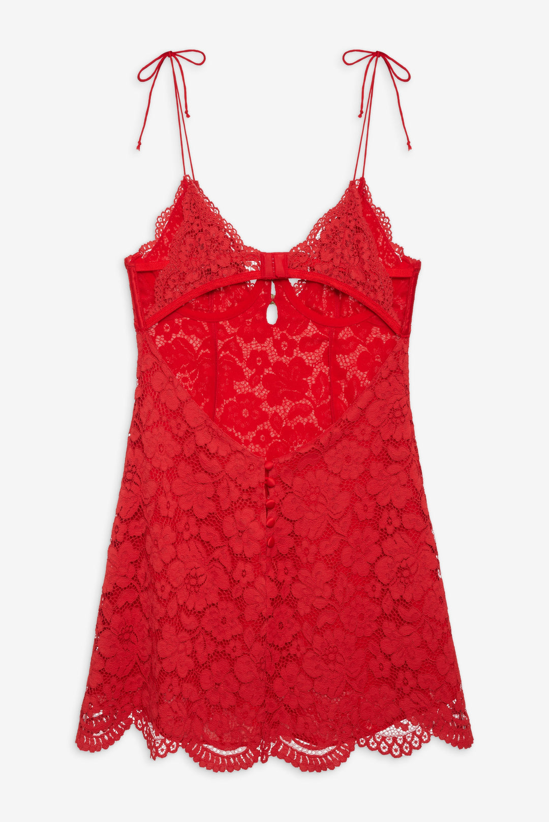 For Love and Lemons Creamsicle Lace Slip Dress - Red