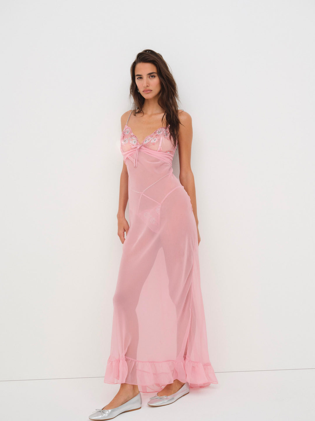 For Love and Lemons Kristi Maxi Slip Dress - Mauve