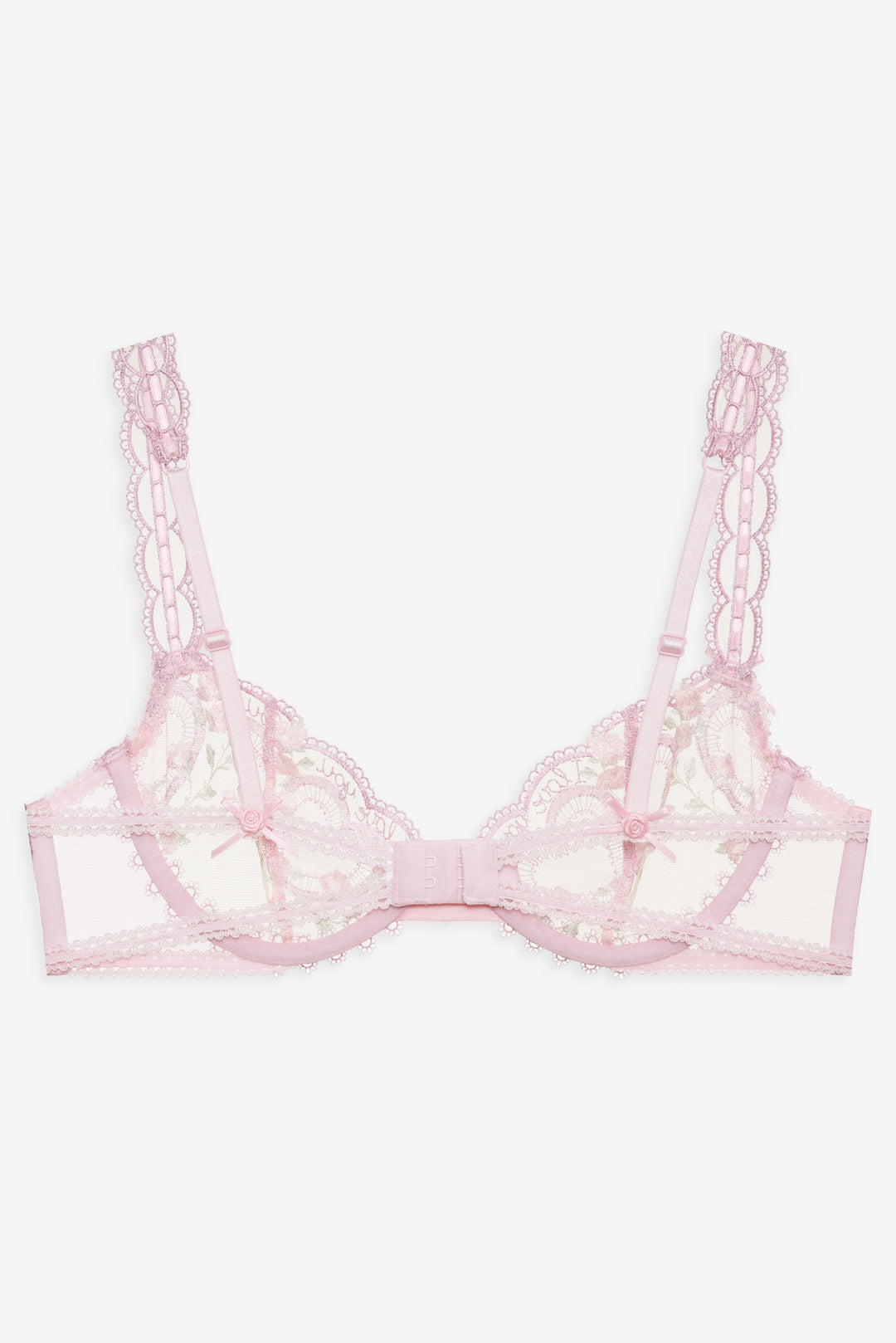 For Love and Lemons Ily Embroidered Underwire Bra - Pink