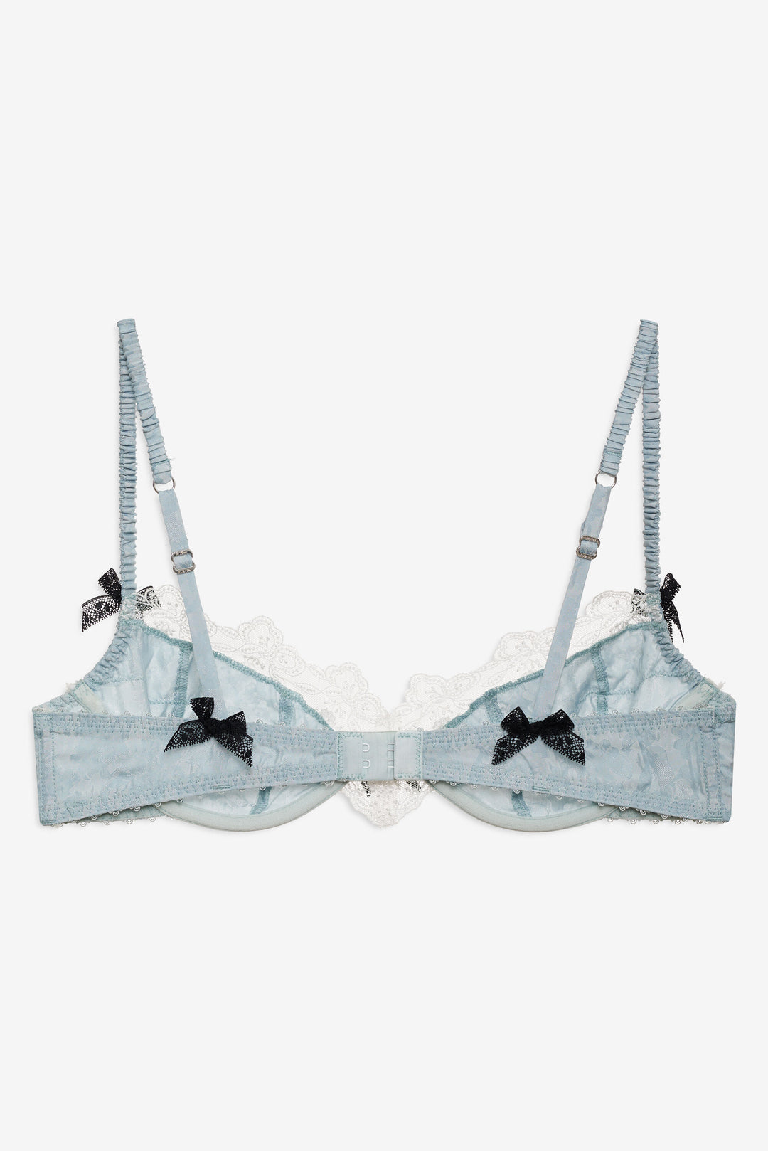 For Love and Lemons Bluebird Jacquard Underwire Bra - Dusty Blue