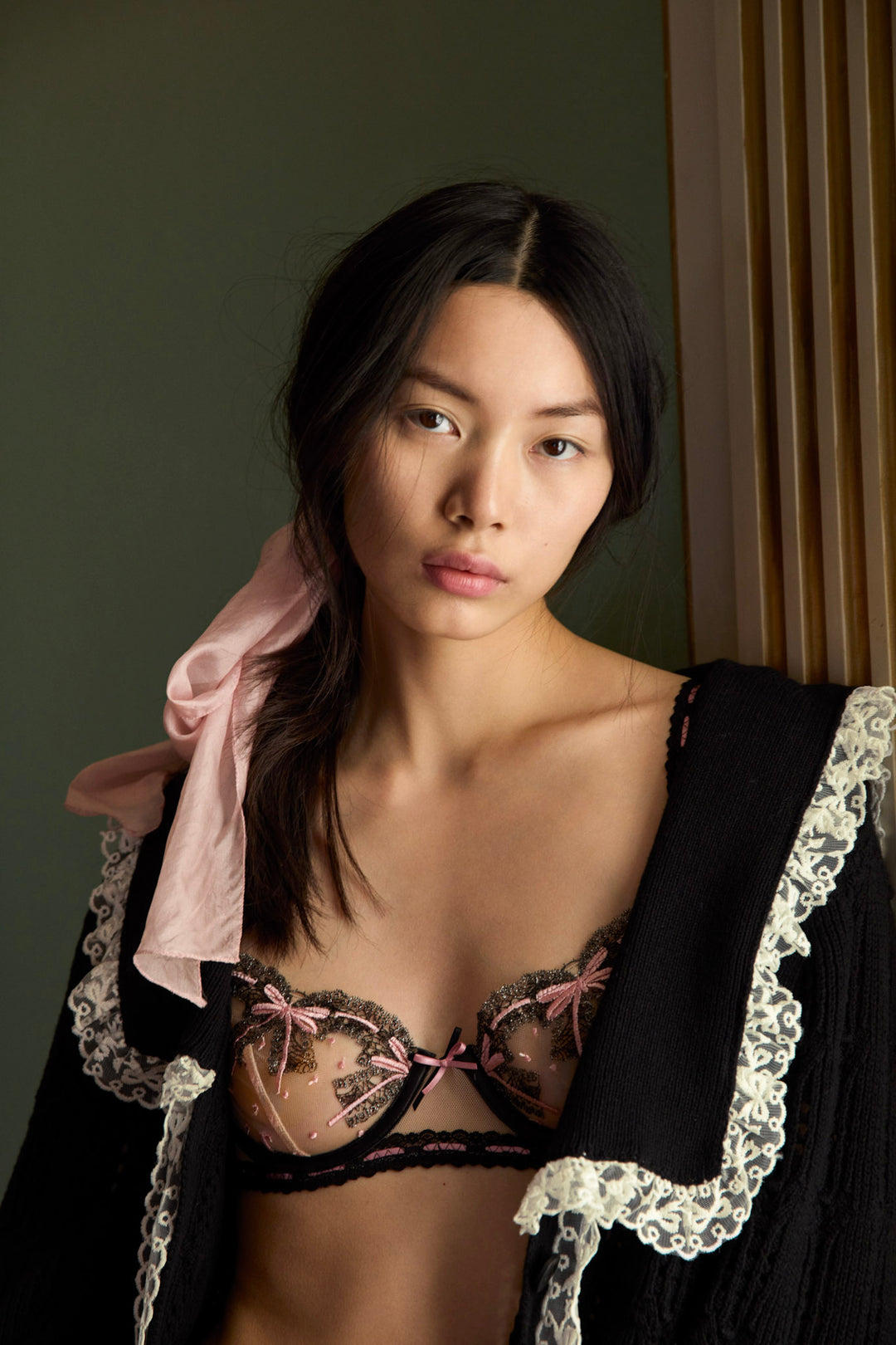For Love and Lemons Love Letters Underwire Bra - Black