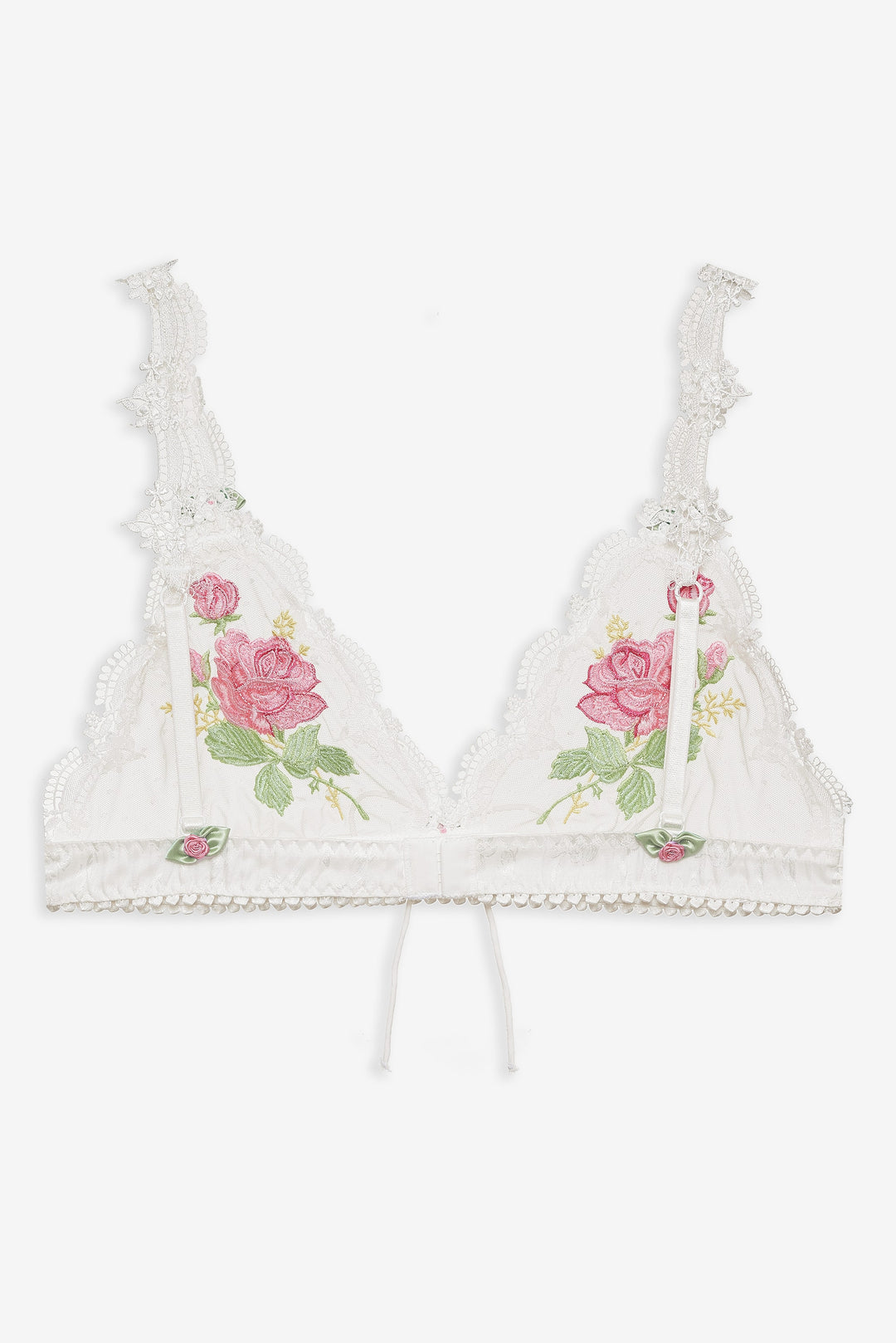 For Love and Lemons Heirloom Rose Bralette - White