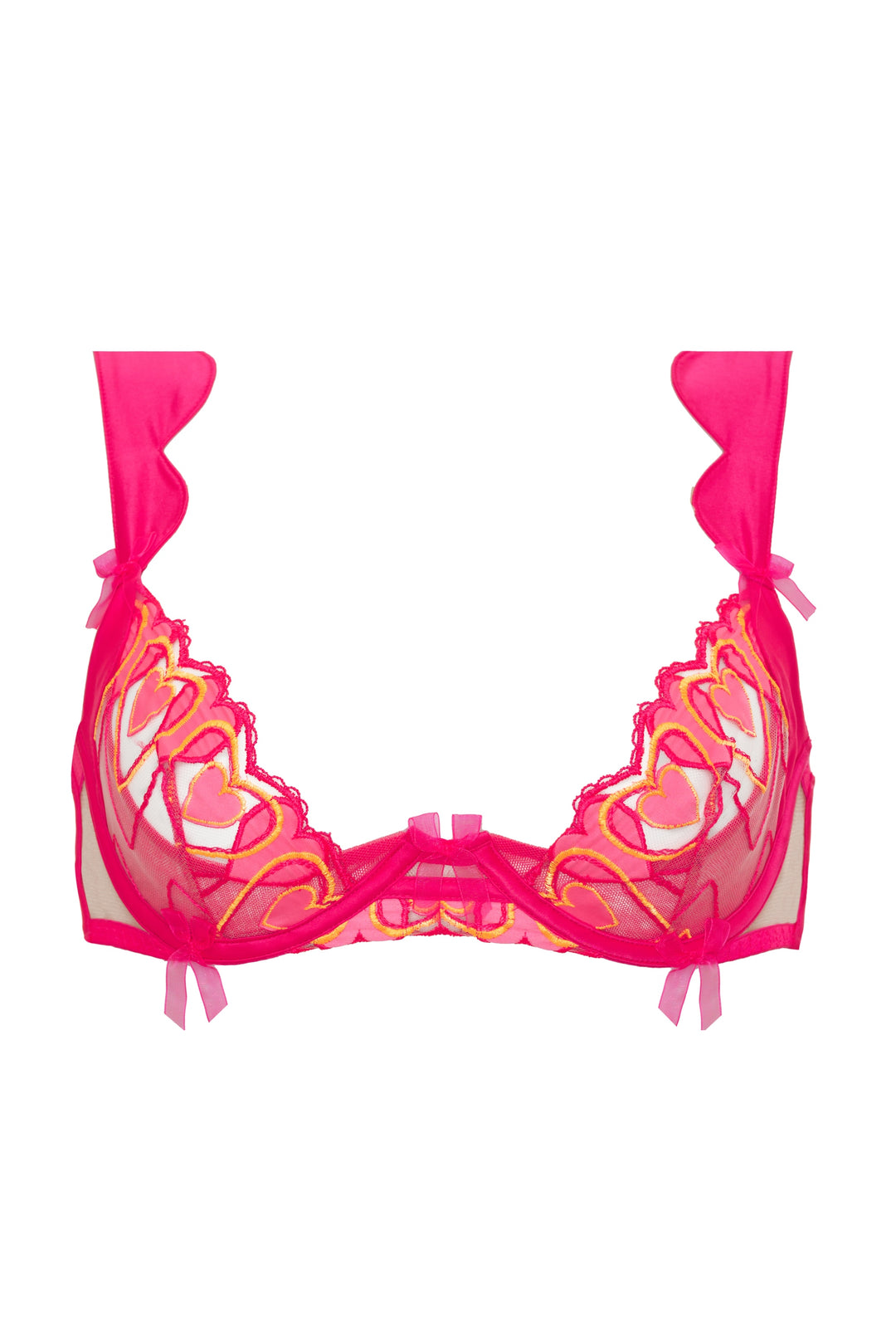 For Love and Lemons Graphic Hearts Bra - Pink