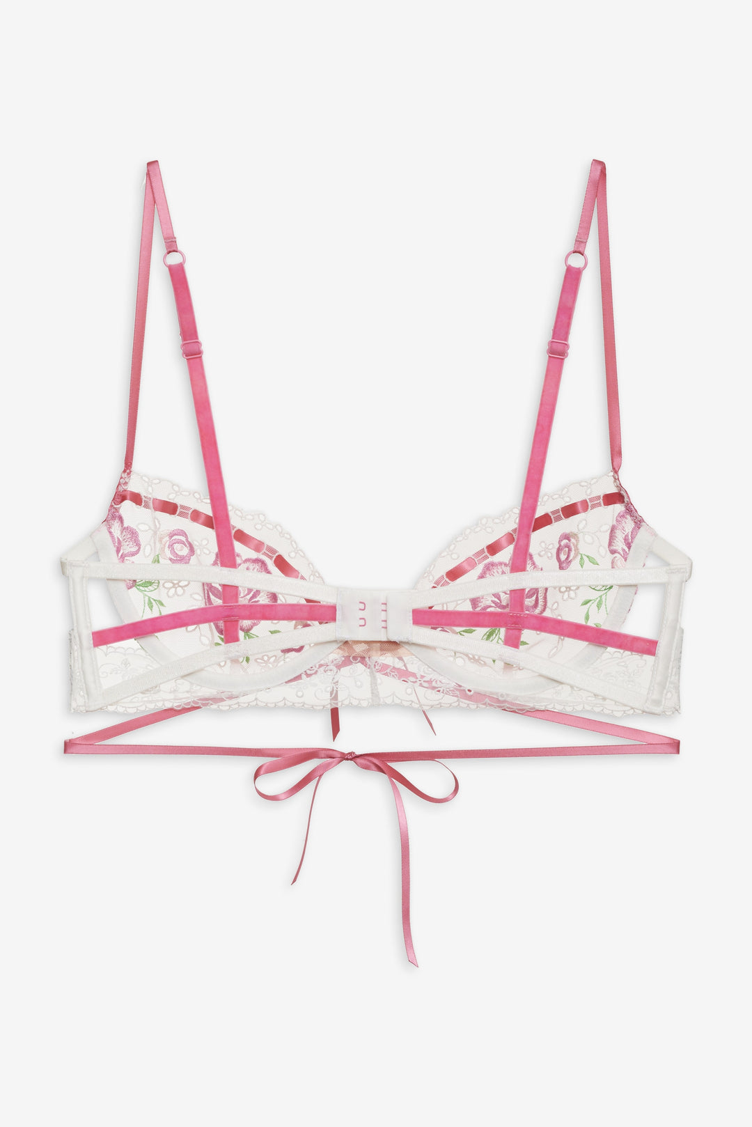 For Love and Lemons Rose Milk Eyelet Underwire Bra - Pink