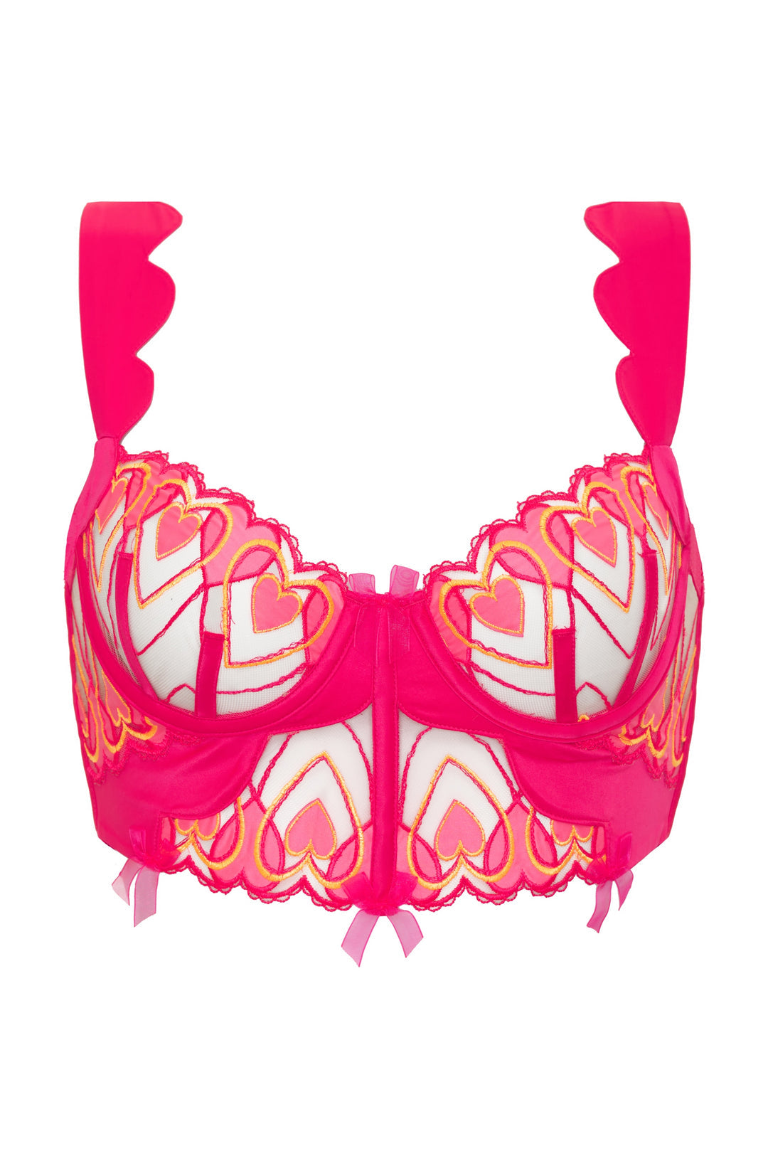 For Love and Lemons Graphic Hearts Bustier - Pink
