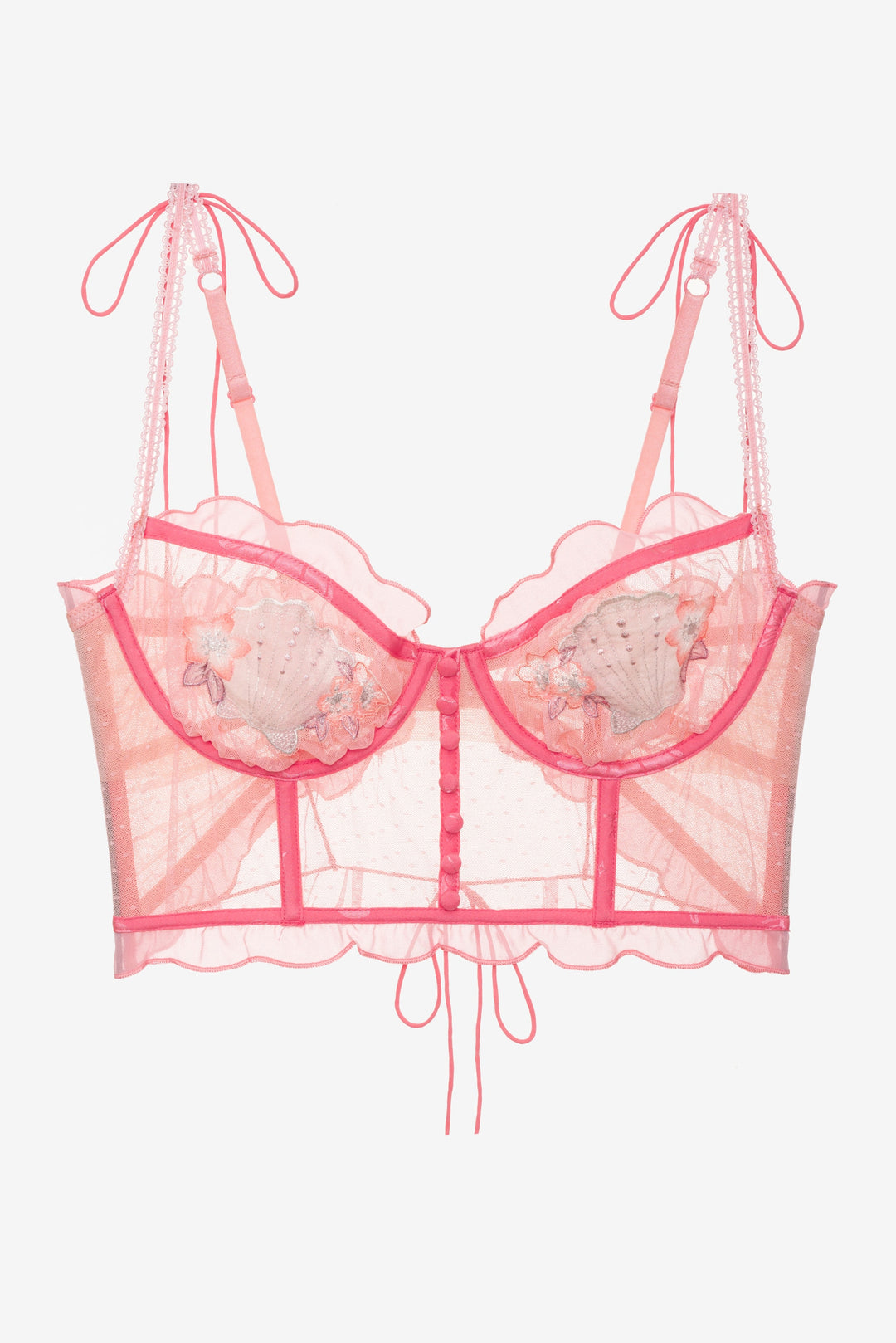 For Love and Lemons Seashell Bustier - Pink