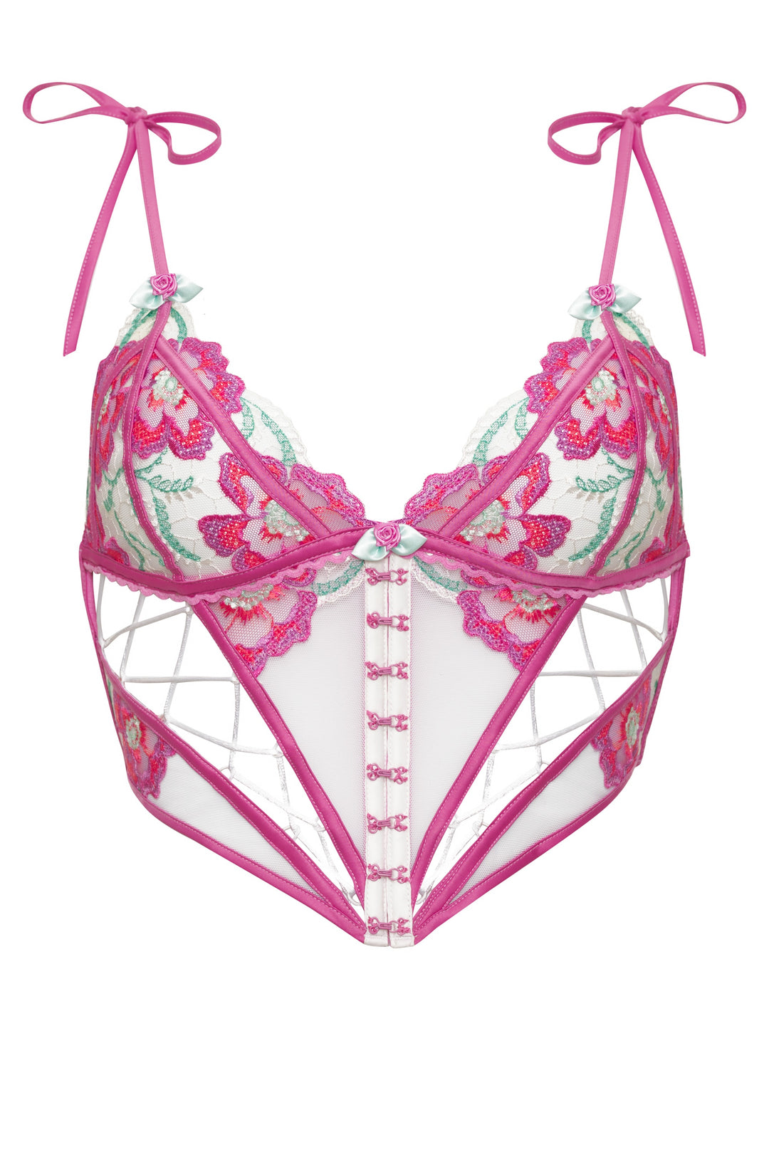For Love and Lemons Festival Floral Bustier - Pink