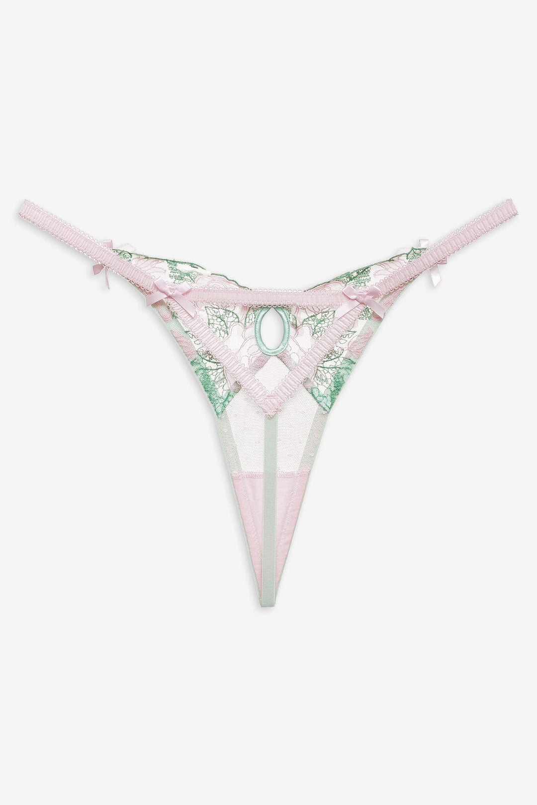 For Love and Lemons Love Story Thong Panty - Green