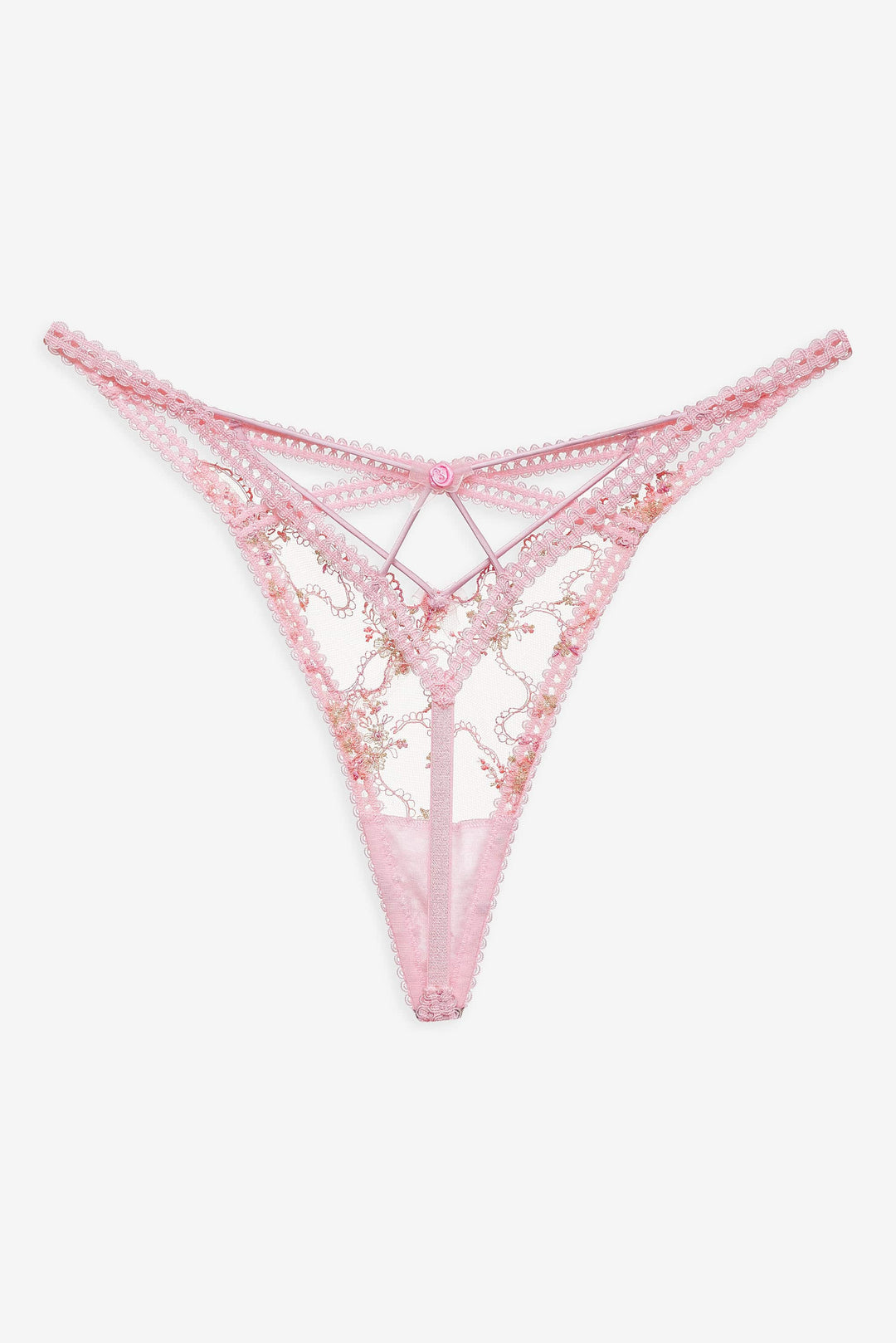 For Love and Lemons Dainty Daphne Thong Panty - Pink