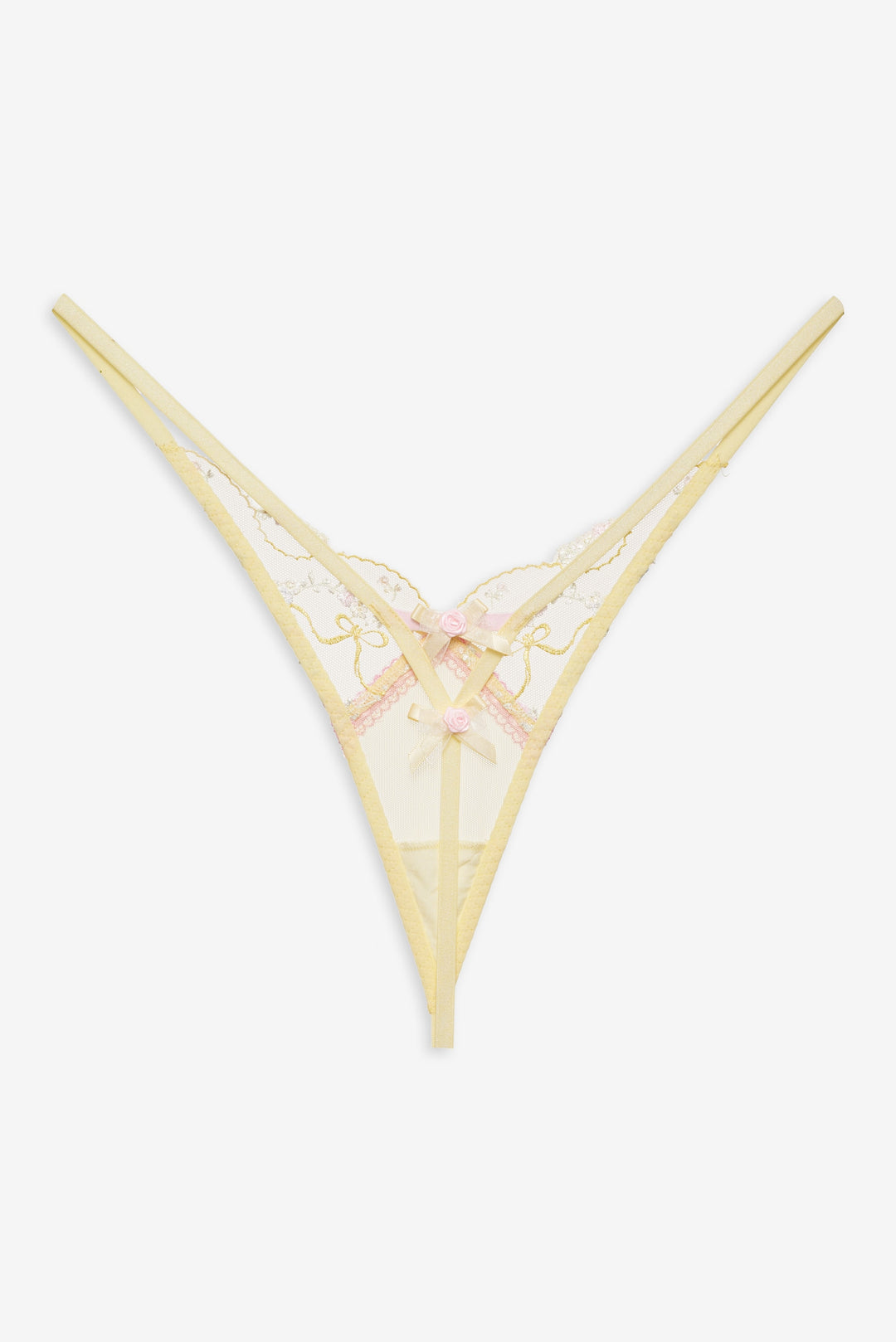 For Love and Lemons Sunny Bouquet Thong Panty - Multi Yellow