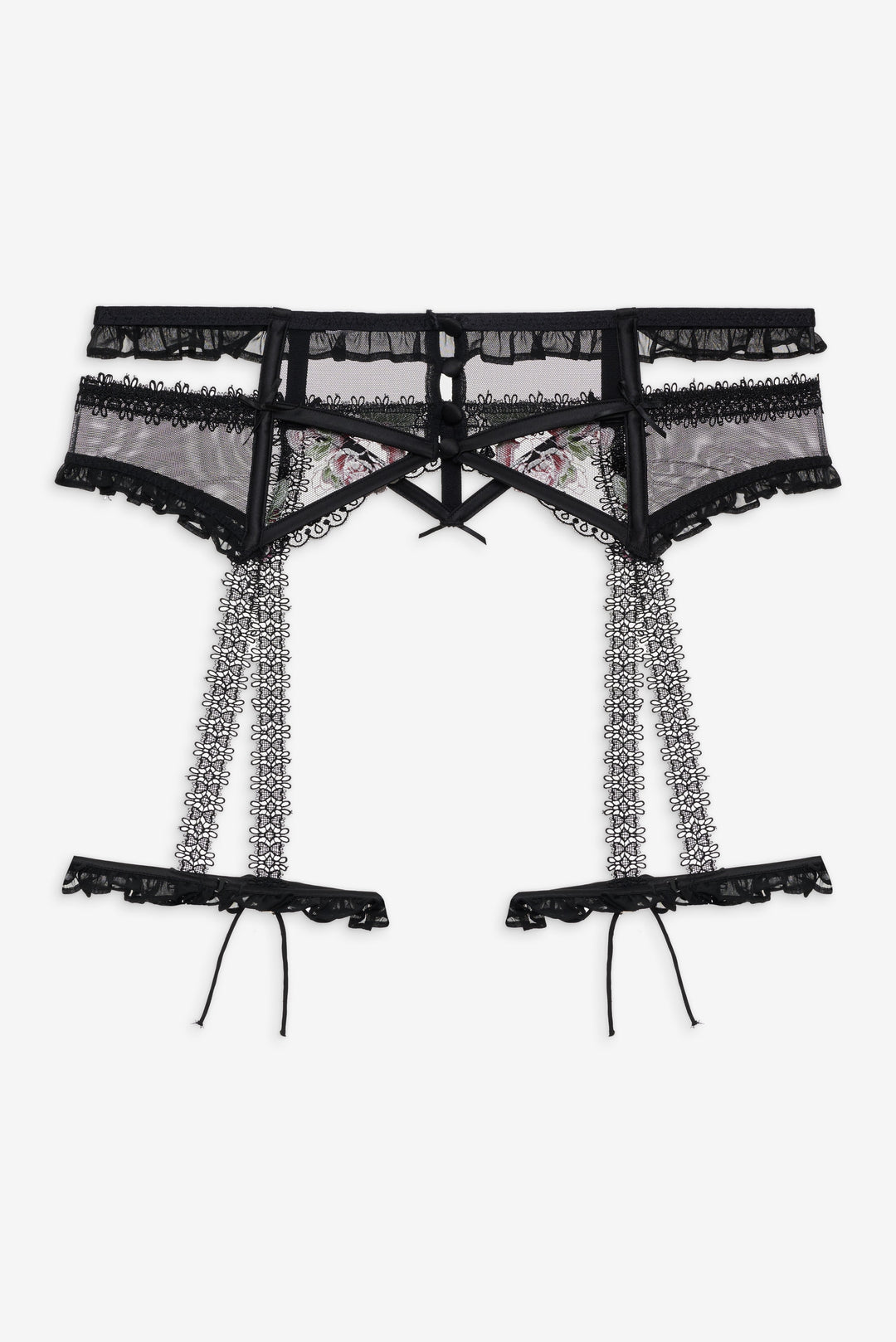 For Love and Lemons Love Garden Garter Belt - Black