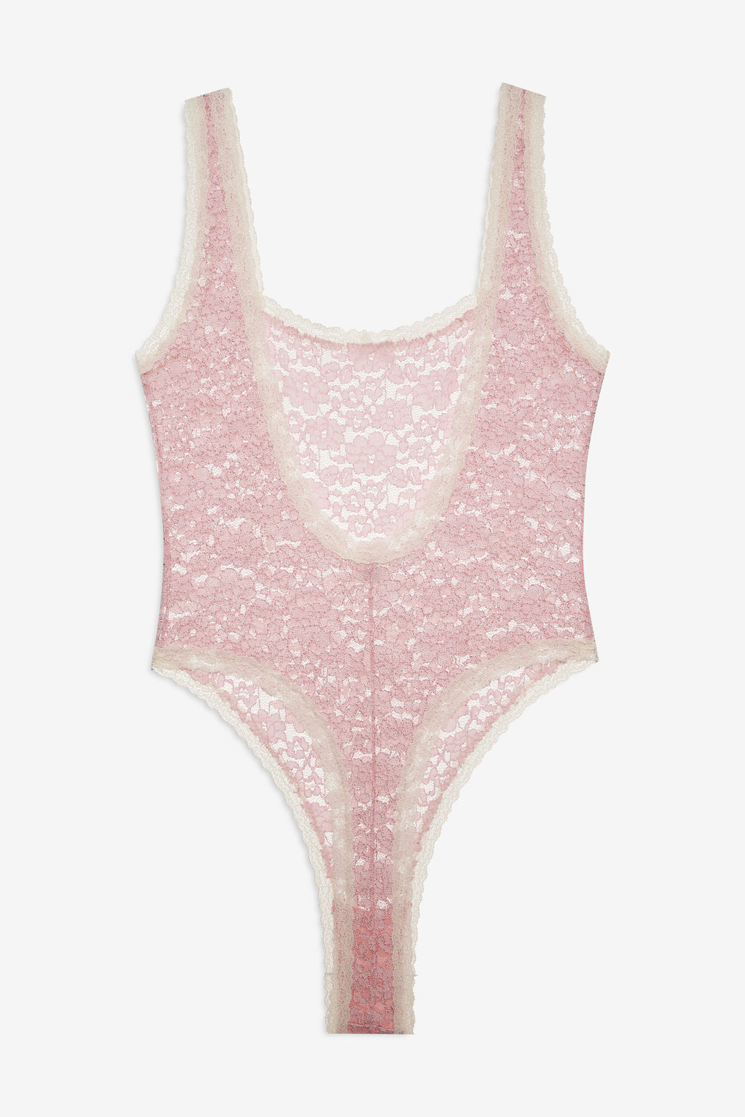 For Love and Lemons Pamela Stretch Lace Bodysuit - Pink
